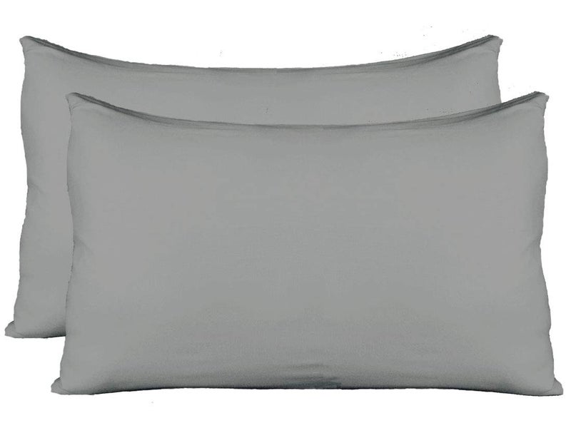 AUCOCU Extra Soft Jersey Knit Pillow Cases, Standard Size with Hidden Zipper, Soft Than Cotton, Pack of 2, Gray - Image 1